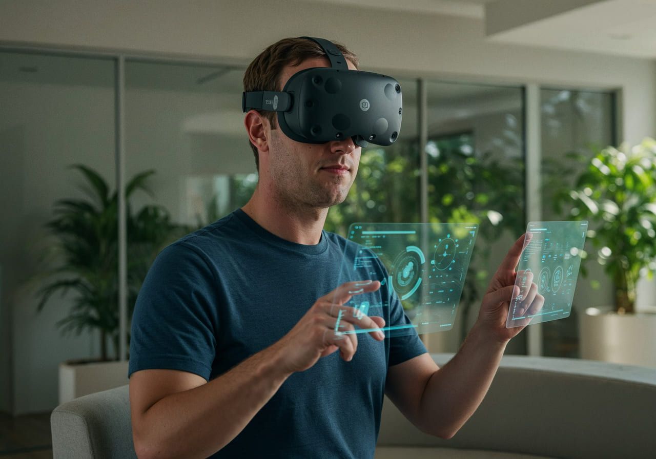 Mark Zuckerberg utilisant un Meta Quest MR